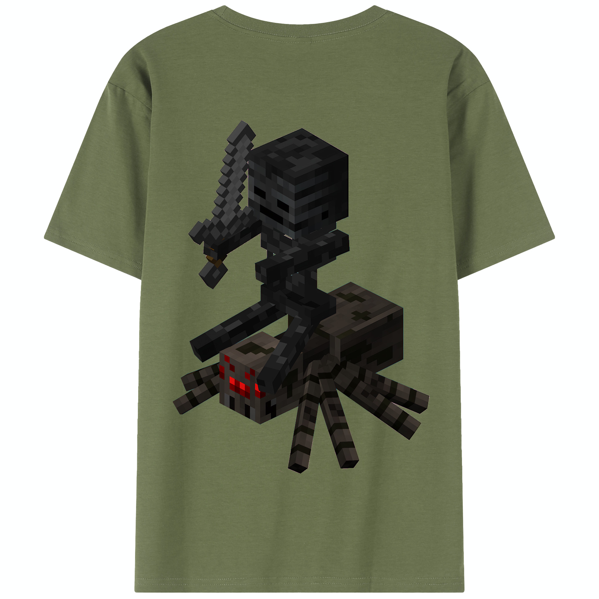 （画像用） マインクラフト ブロックの世界 Minecraft MC Block world 綿100％半袖Tシャツ（背面プリント）